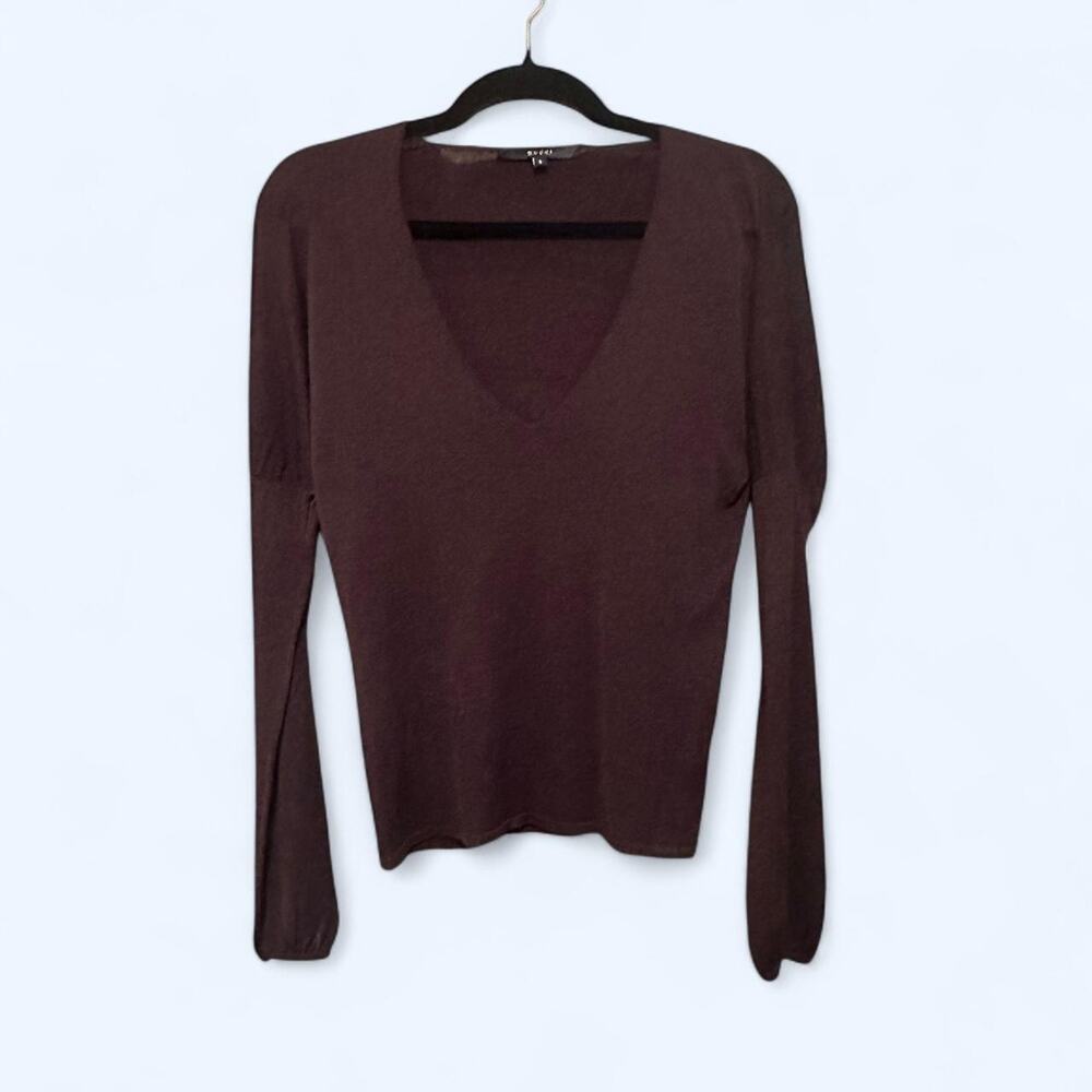 Vintage gucci burgundy v neck